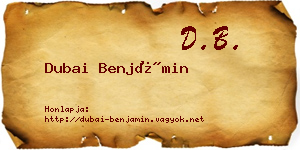 Dubai Benjámin névjegykártya