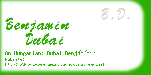 benjamin dubai business card